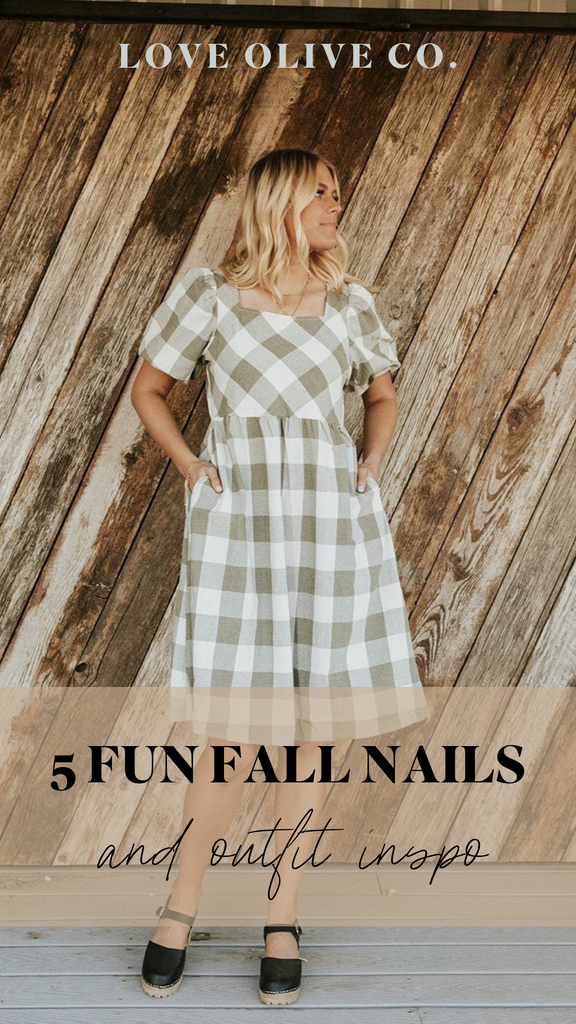 5 fun fall nails and outfit inspo. www.www.loveoliveshop.com