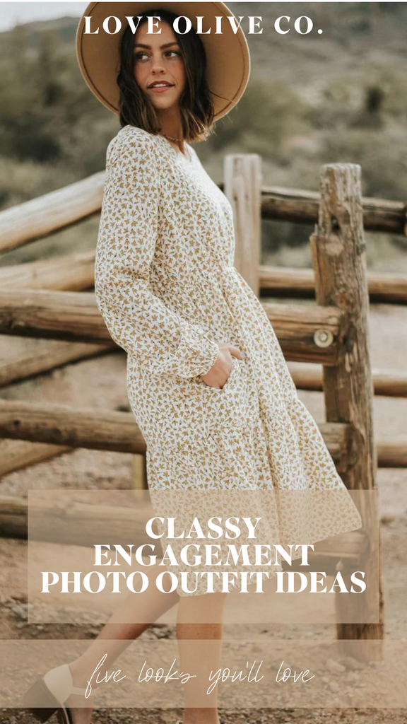 classy engagement photo outfit ideas. www.www.loveoliveshop.com