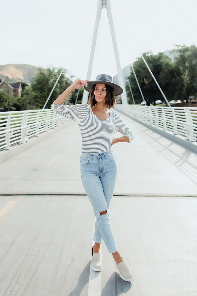 Jessilynn Bodysuit-White/Black