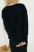 Ayla Sweater Top-Black