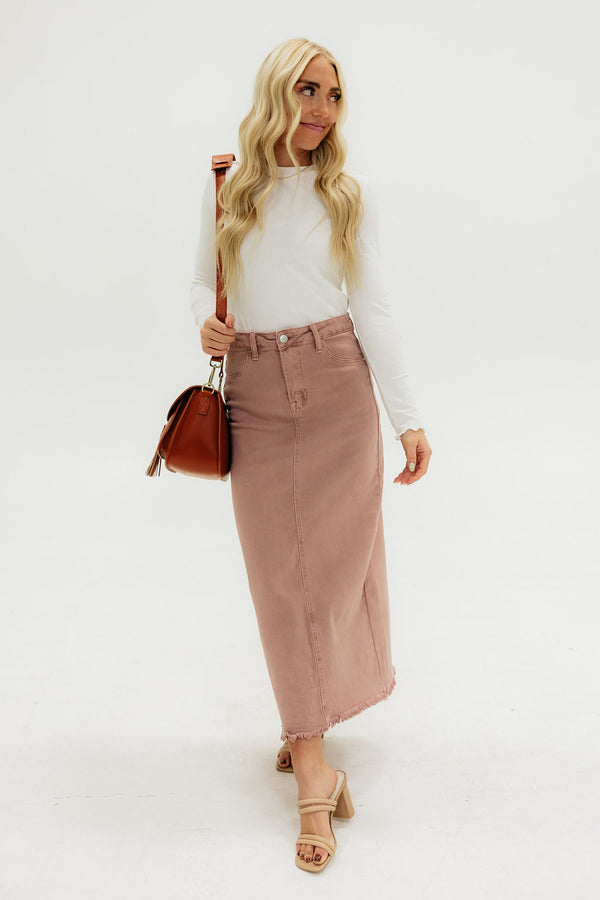 Carsen Demin Skirt-Mauve