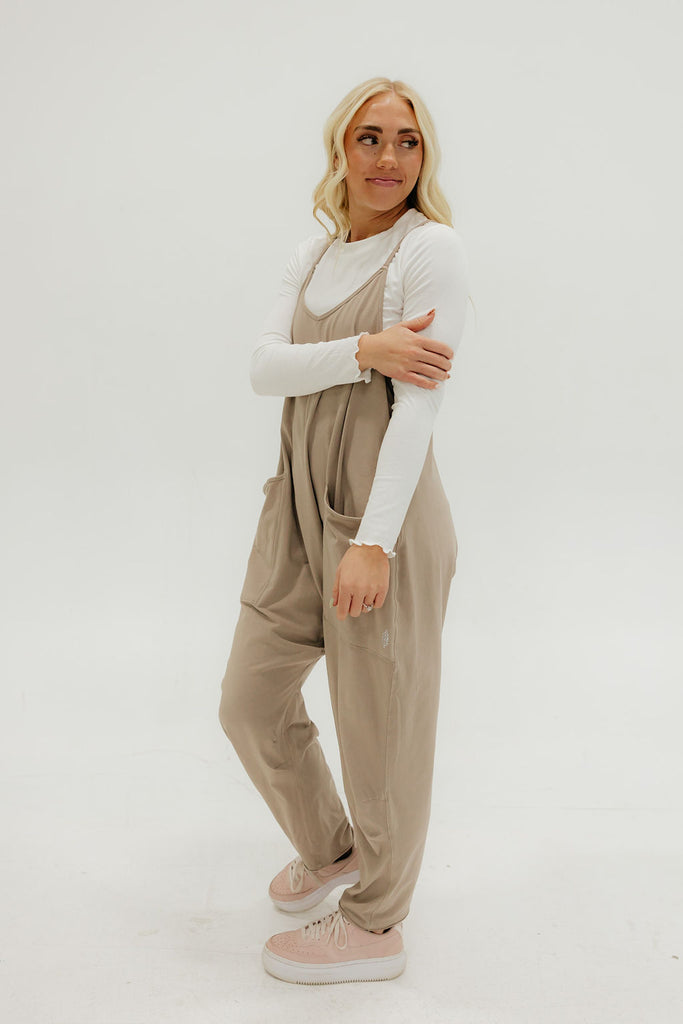 Free People Hot Shot Onesie-Mocha Latte