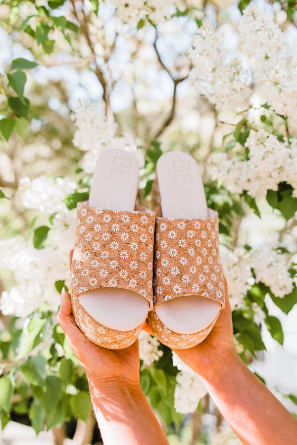 Terry Platform Sandal-Daisy Cork