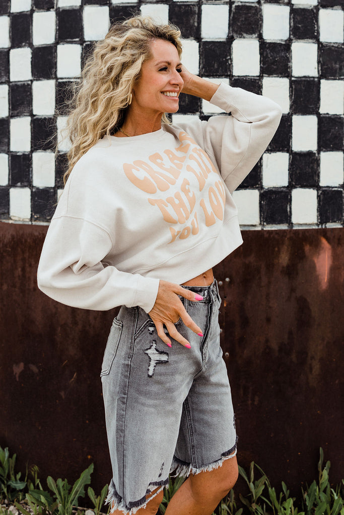 Create The Life You Love Pullover-Heather Dusty