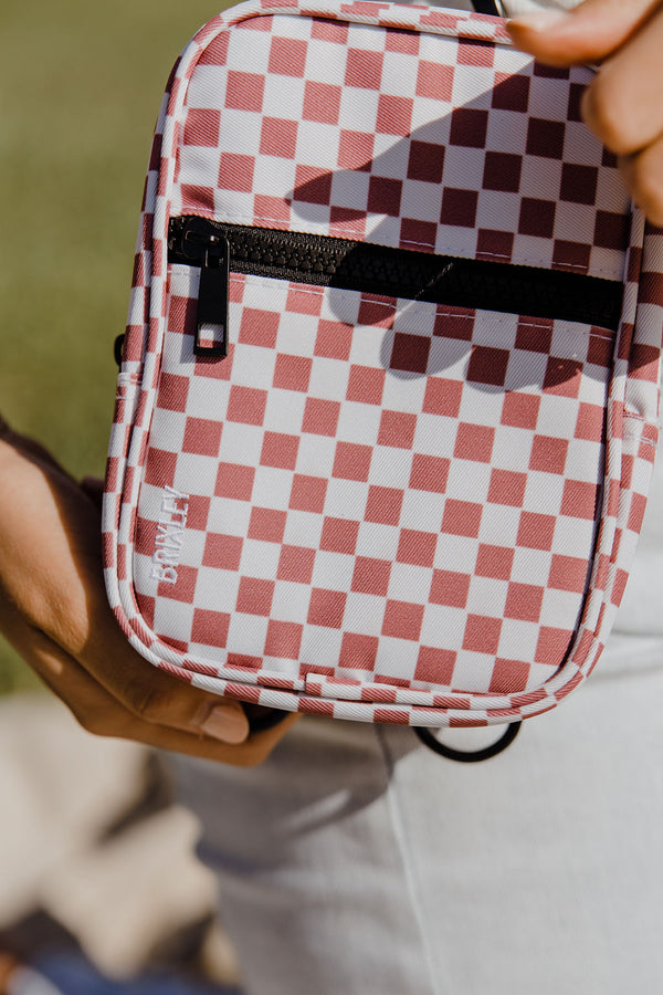 Brixley Crossbody Sling-Pink Checkmate