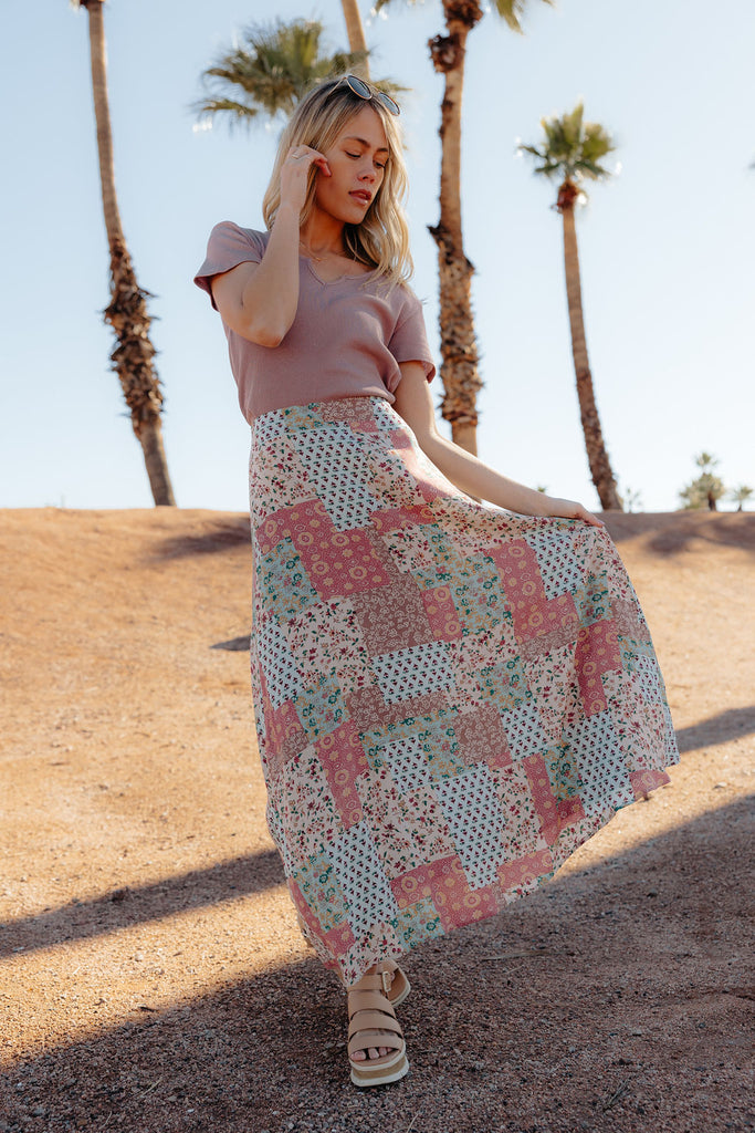 Bradyn Skirt-Mint/Pink