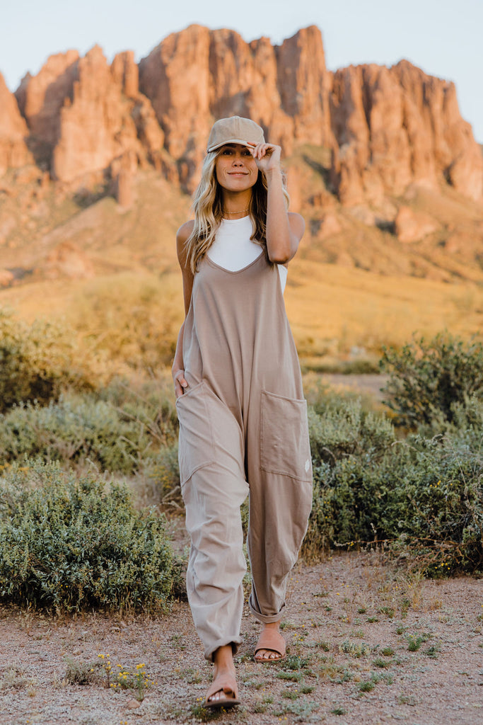 Free People Hot Shot Onesie-Mocha Latte