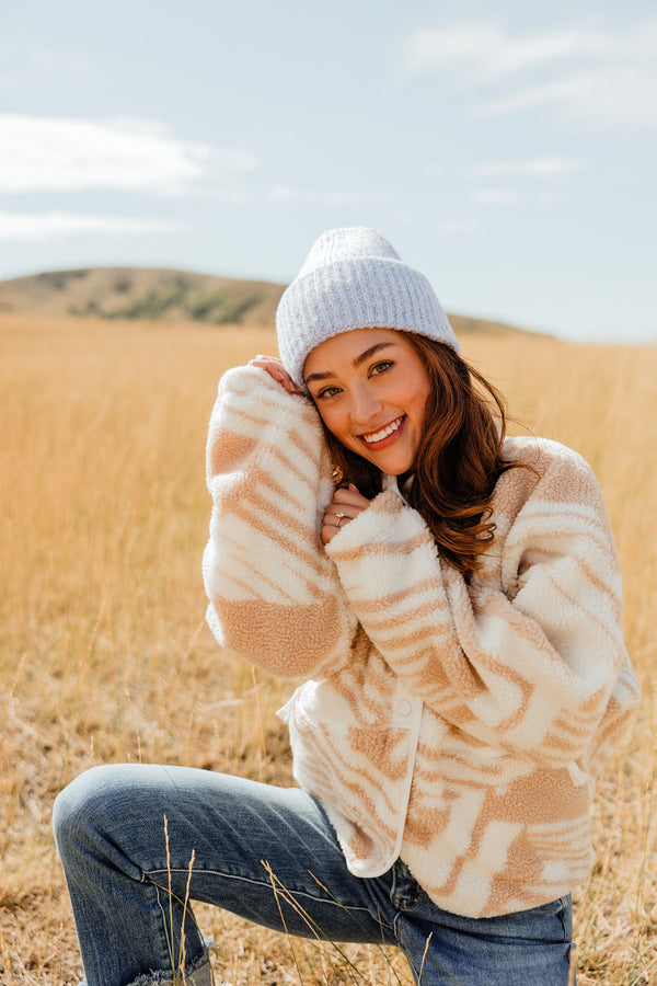 Free People Rocky Ridge Fleece Jacket-Snow Combo