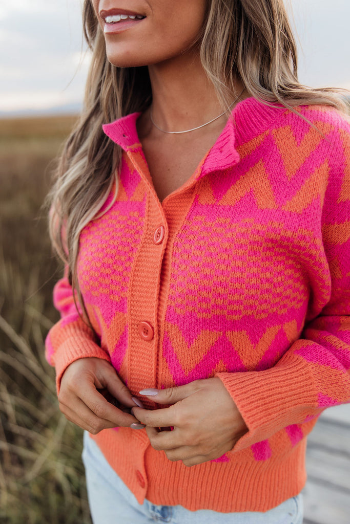 Lillet Cardigan-Hot Pink/Melon