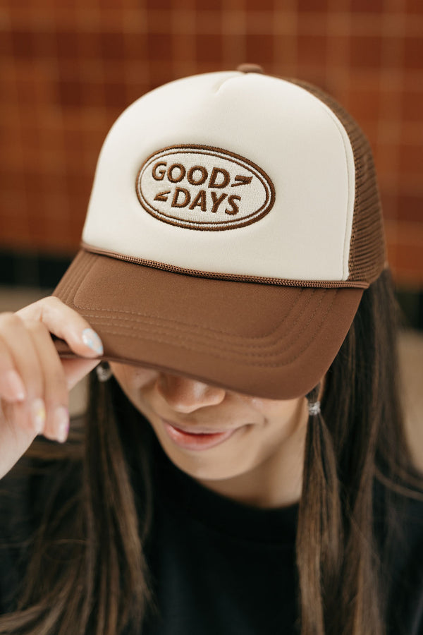 Good Days Trucker Hat-Brown