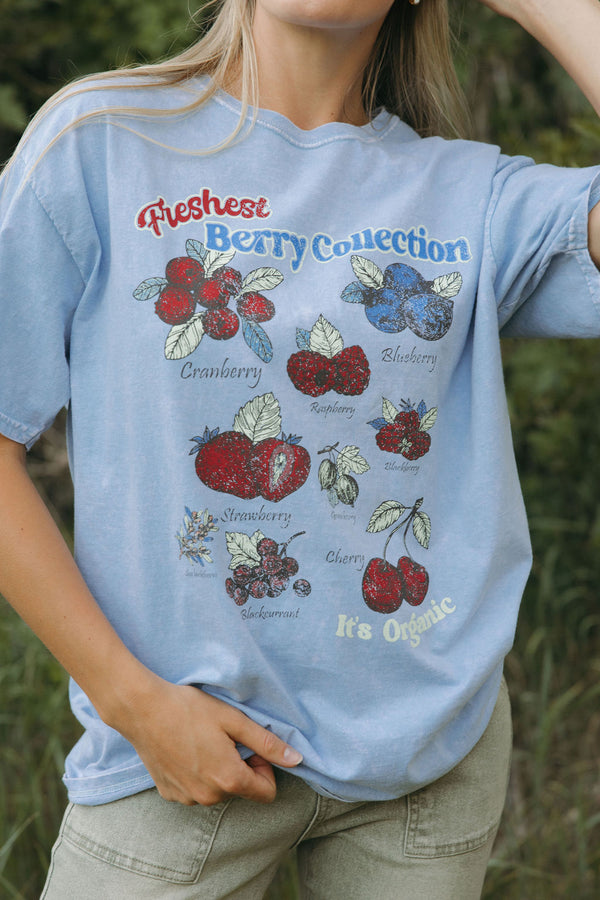 Freshest Berry Tee- Light Blue