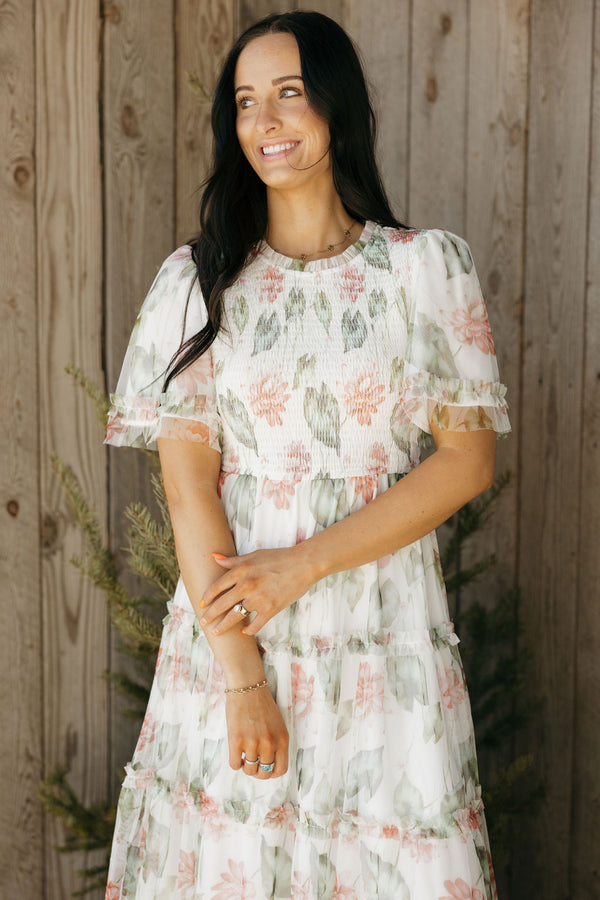Felicity Dress-Ivory Floral