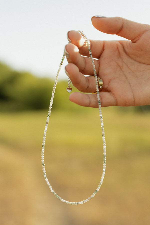 Adriane Necklace-Teal Stripe Agate