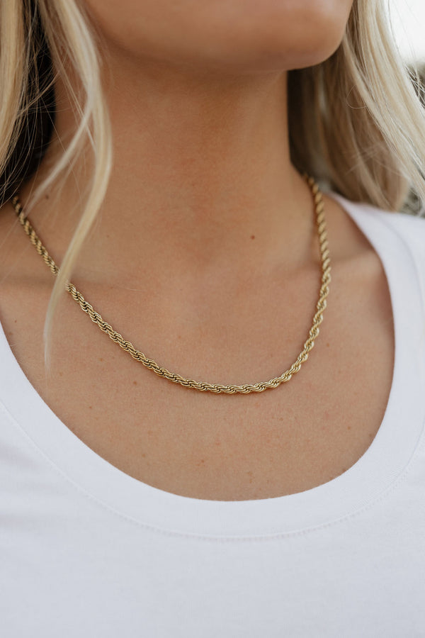 Rope Chain Necklace-Gold