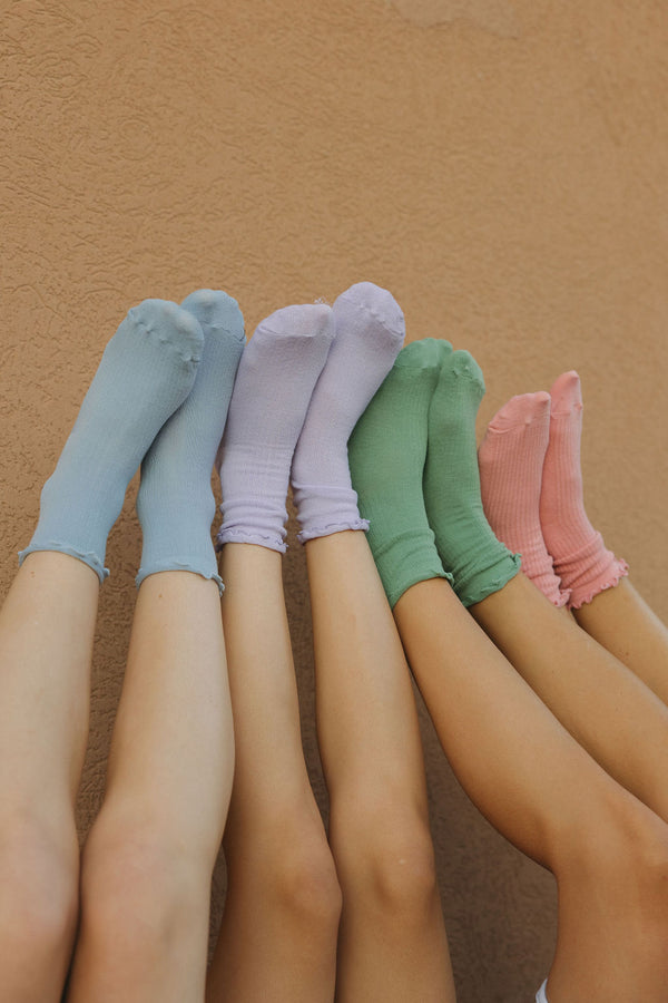 Ruffle Socks-Blue