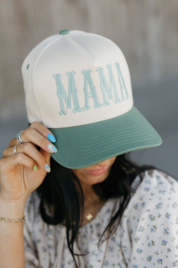 Mama Trucker Hat-Sage