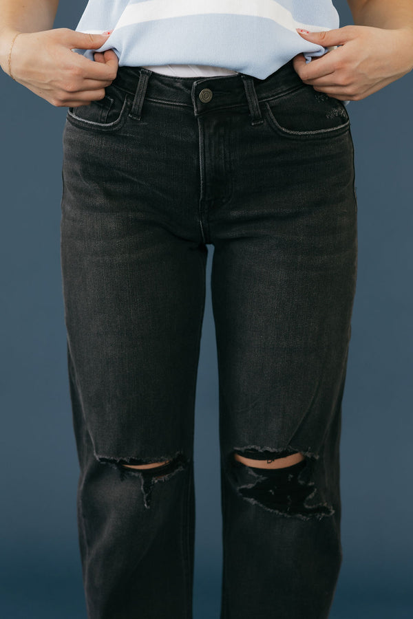 Jayli Denim-Washed Black