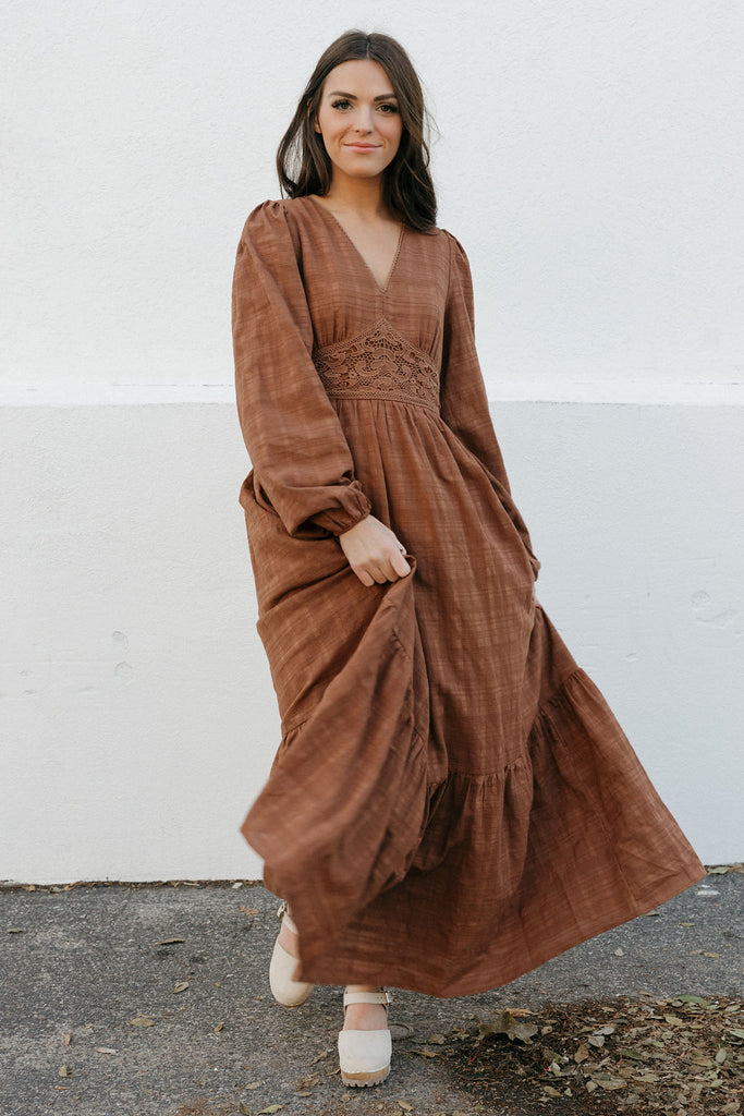 Vienna Dress-Umber