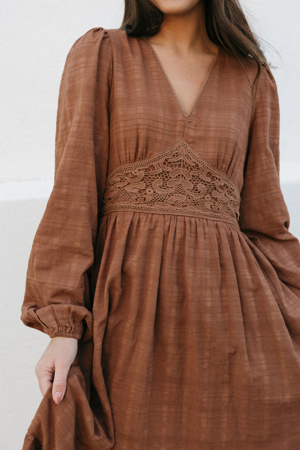 Vienna Dress-Umber