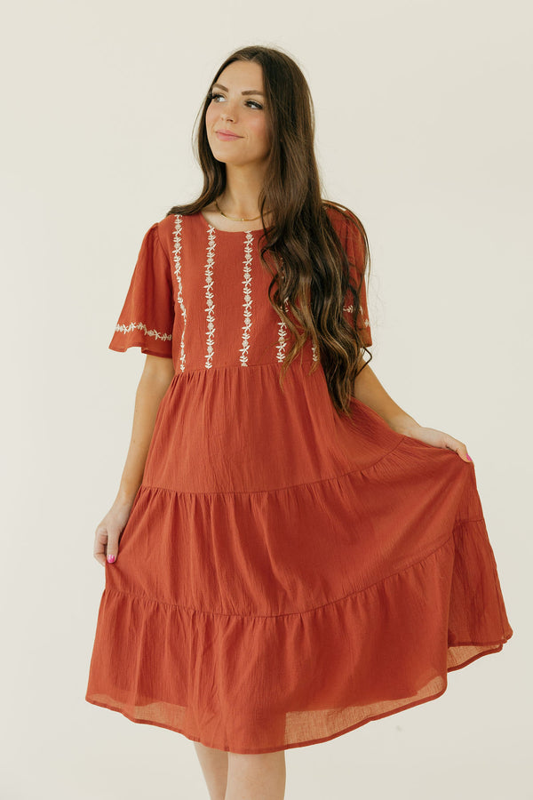 Jillie Dress-Brick