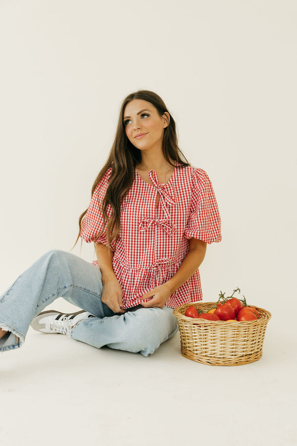 Anissa Top-Red/White