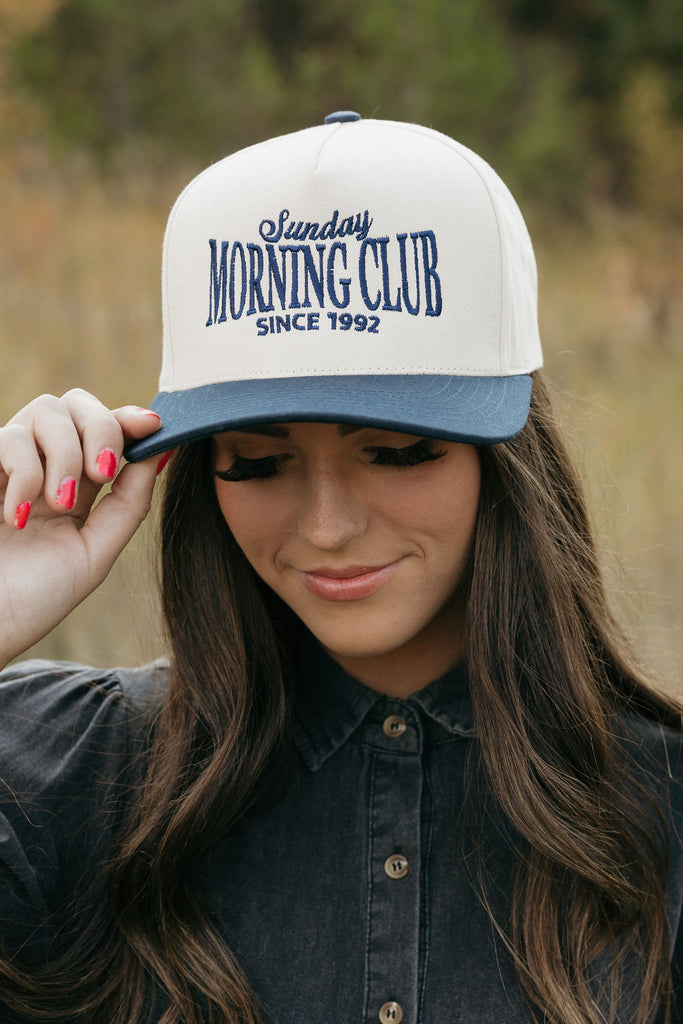 Sunday Morning Club Trucker Hat-Cream/Navy