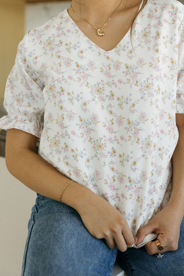 Sasha Top-Ivory Floral