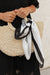 Hair Scarf-Black/Cream Stripe