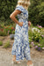 Brittany Dress-Blue/White