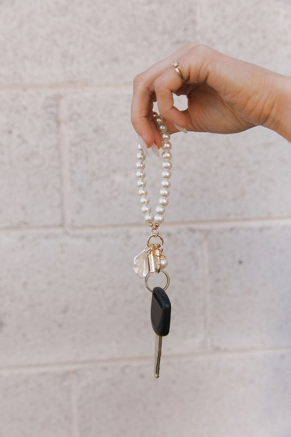 Pearl Keychain-Gold