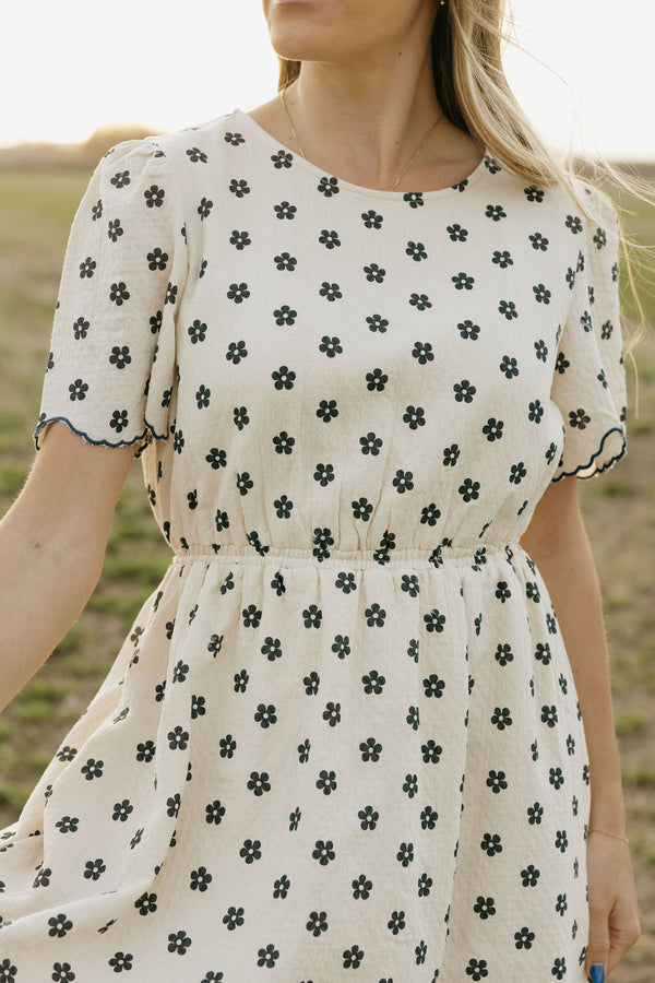 Liana Dress-Cream/Midnight