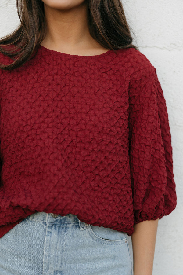 Adrianne Top-Burgundy