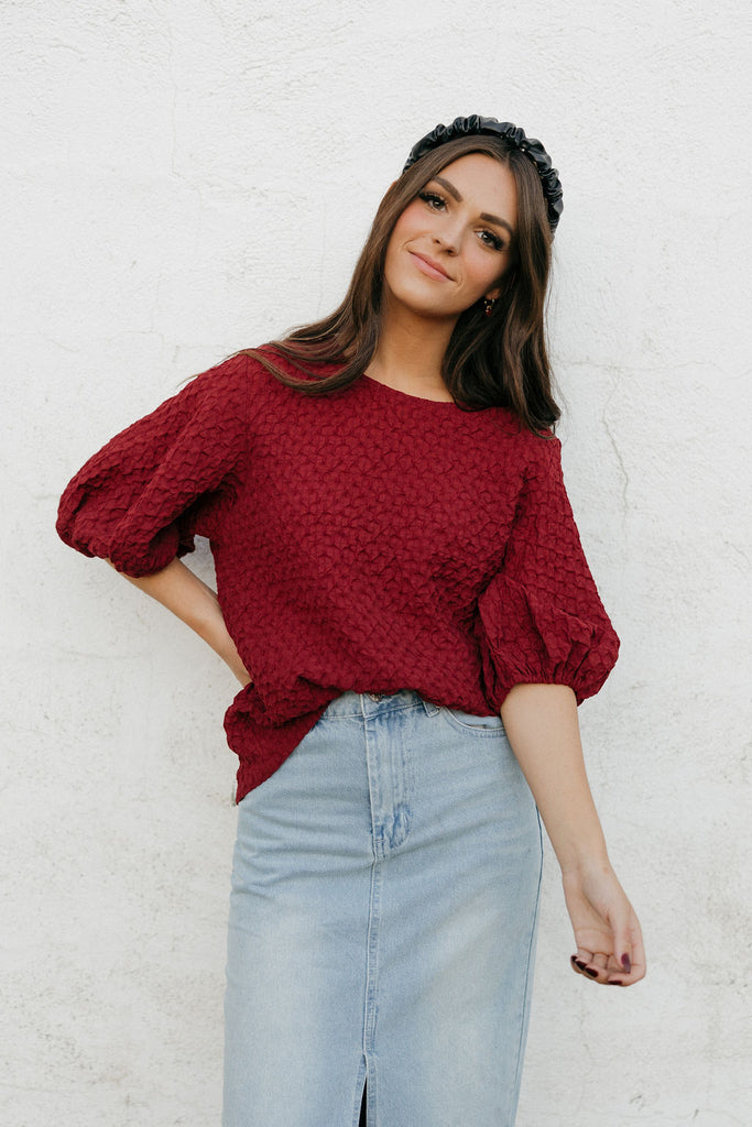 Adrianne Top-Burgundy