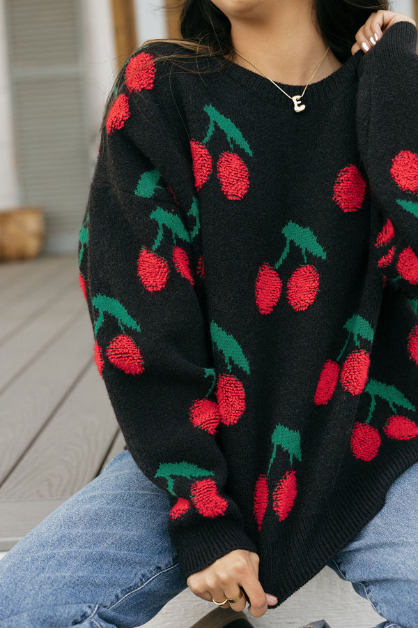 Cherry Sweater-Black