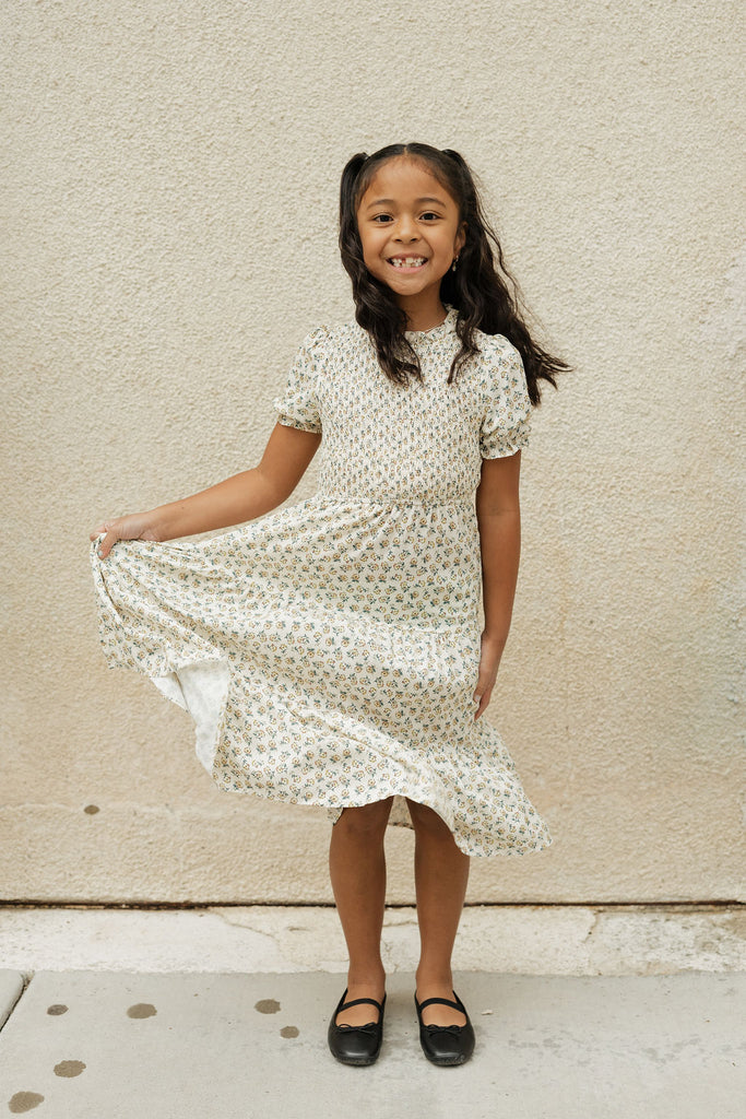 Little Girl's Luna Dress-Cream