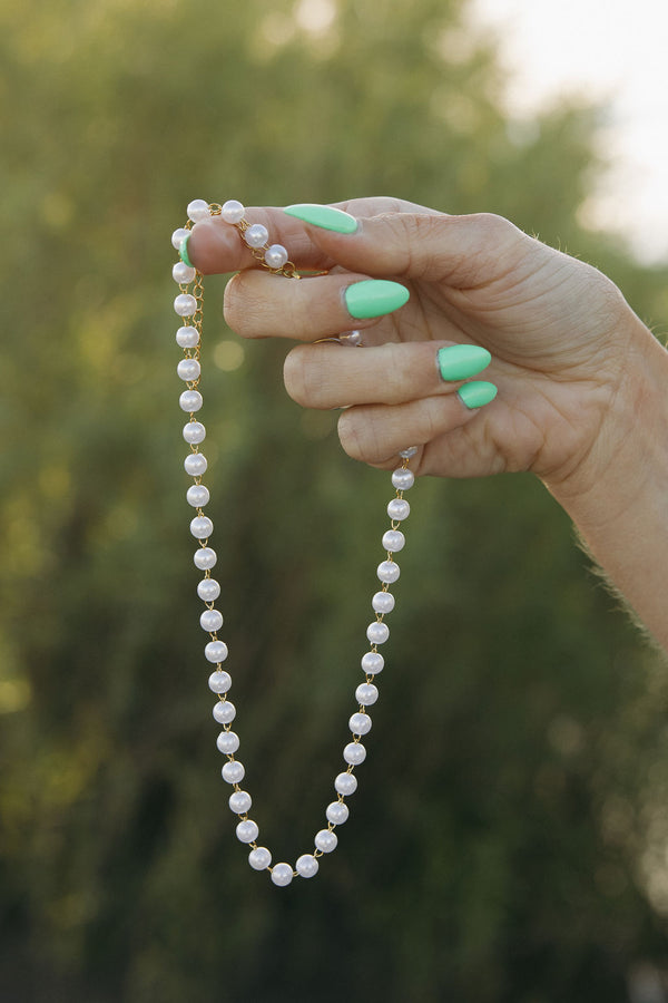 String of Pearls Necklace-Gold