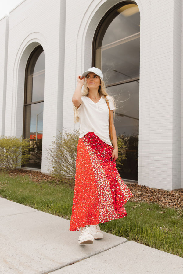Jude Skirt-Red Floral
