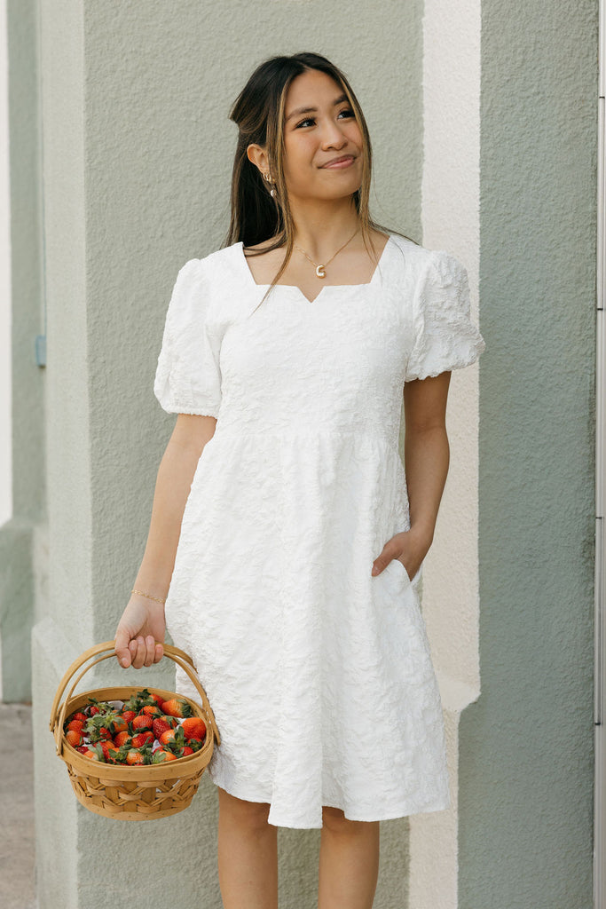 Smitten Dress-White