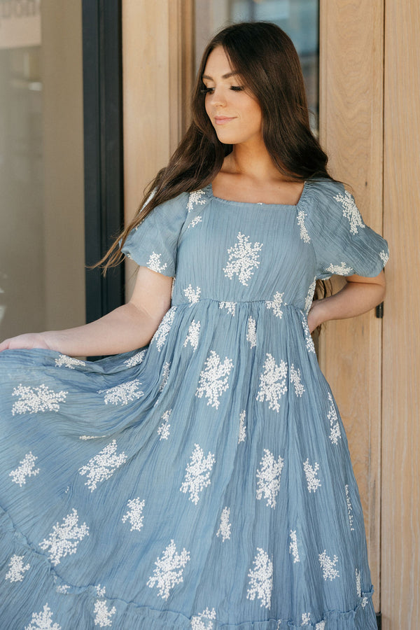 Cathleen Dress-Dusty Blue