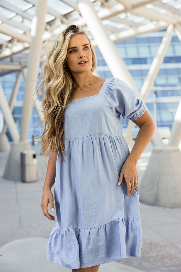 Downtown Memories Dress-Periwinkle