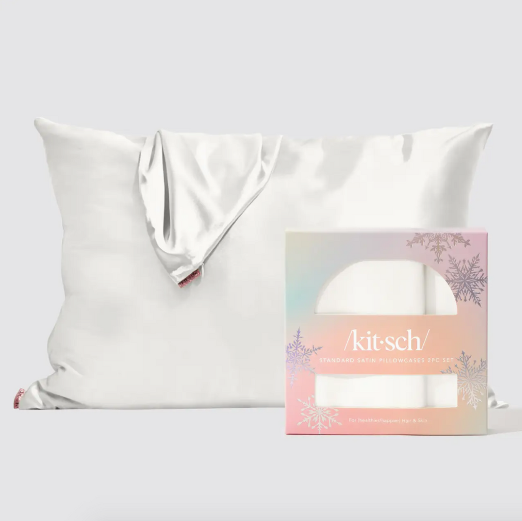 Holiday Satin Pillowcase-Ivory