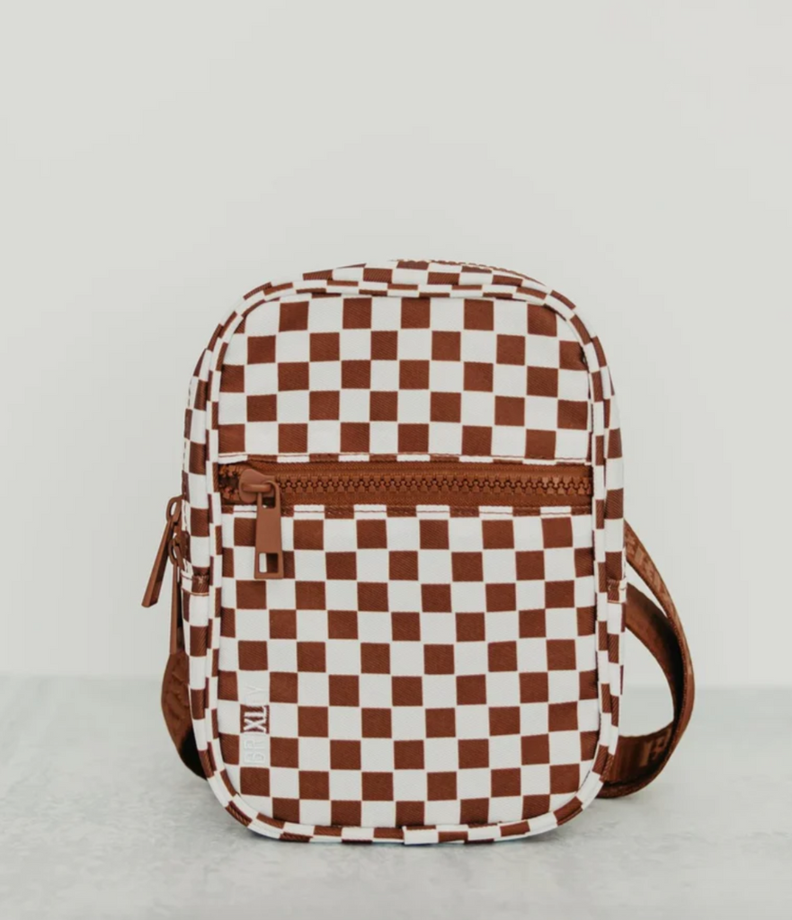 Brixley Crossbody Sling-Brown Checkered