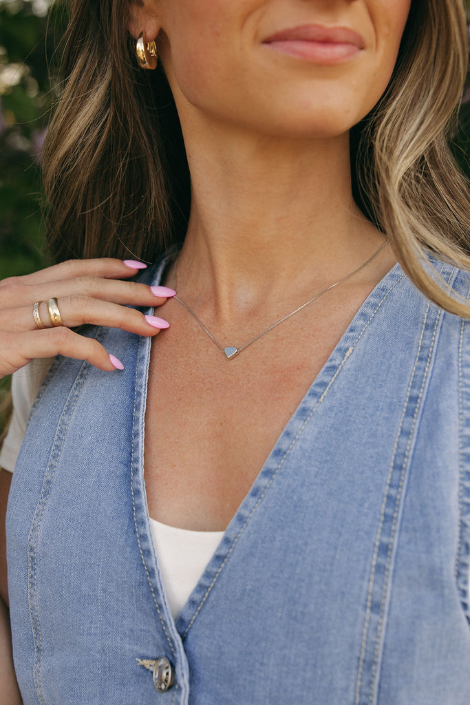 Simple Heart Necklace-Sterling Silver