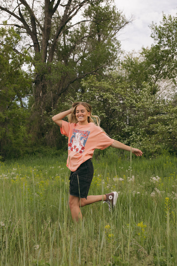 National Park Flower Tee-Peach