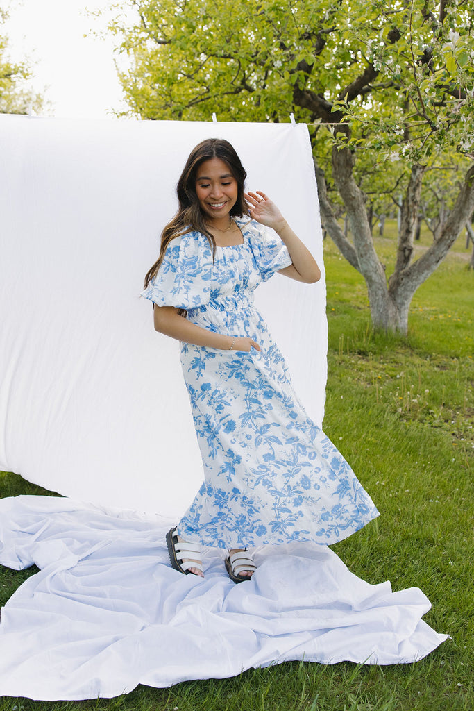 Lyla Dress-Blue Floral