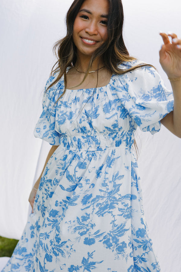 Lyla Dress-Blue Floral