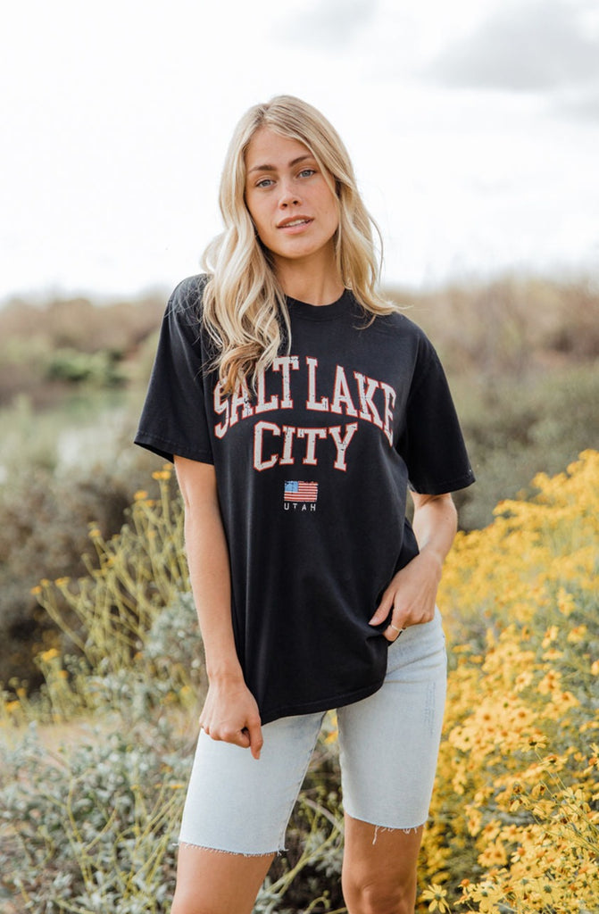 Salt Lake City Tee-Black