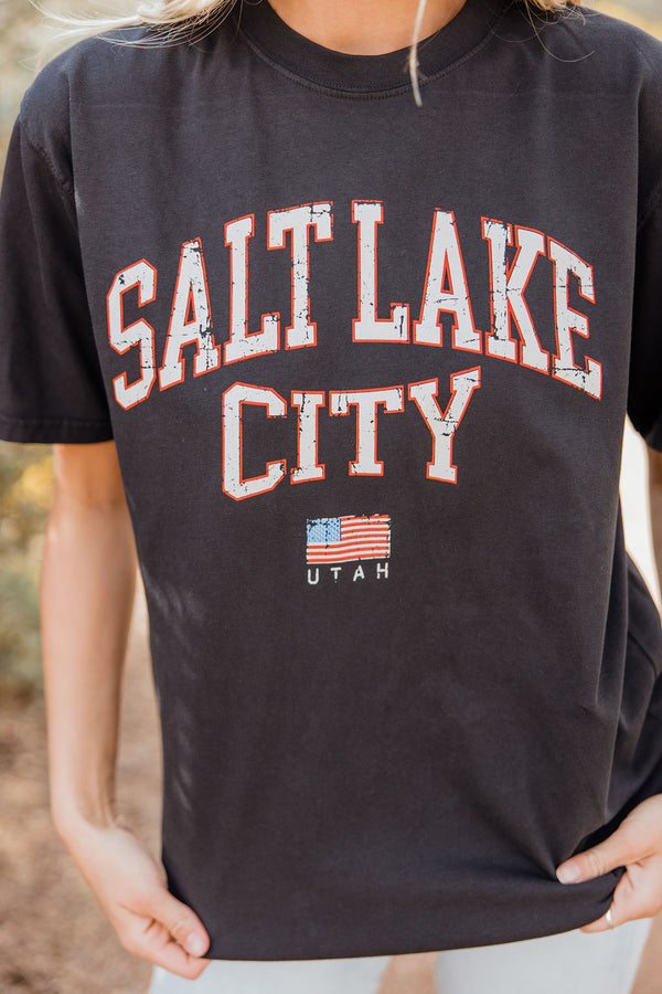 Salt Lake City Tee-Black