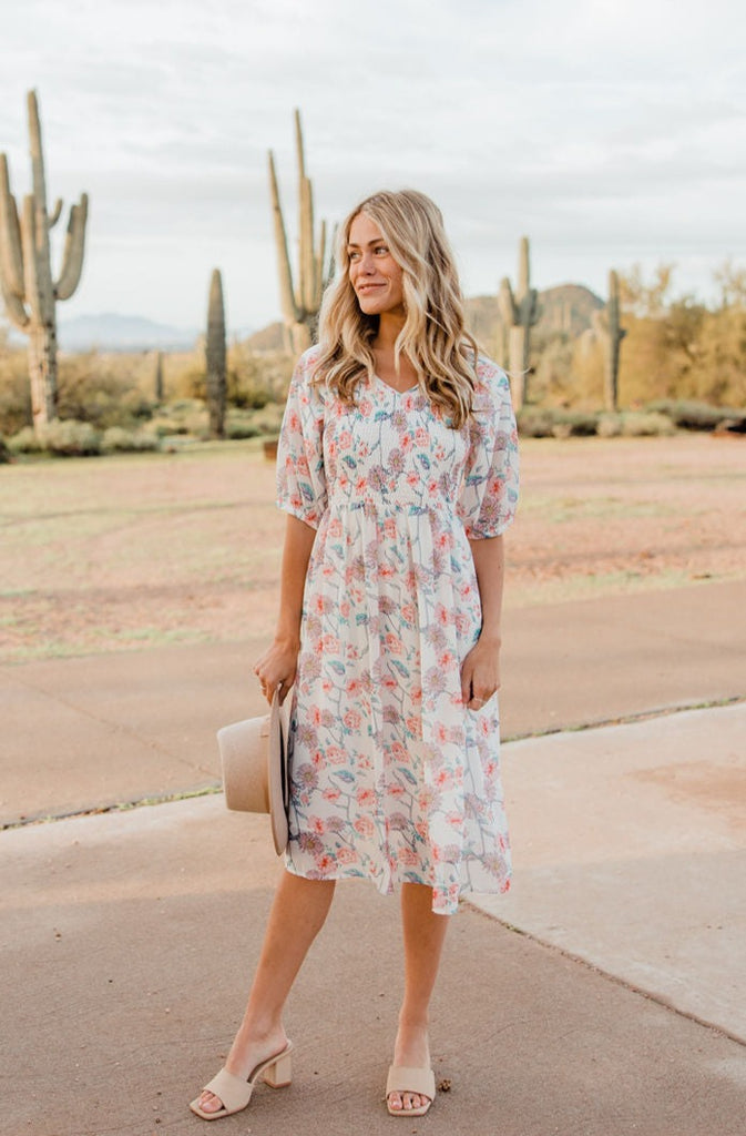 Taylor Dress-White Floral