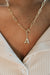 Paperclip Chain Initial Necklace-Gold